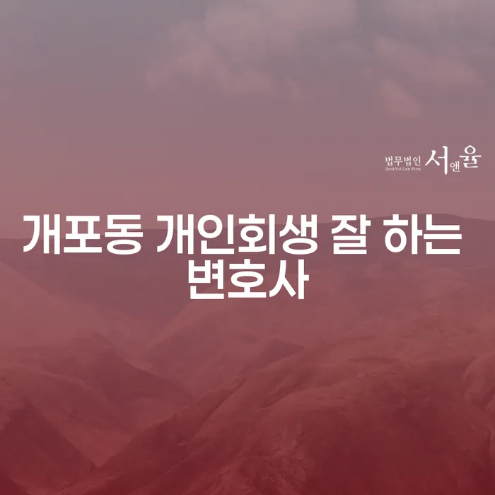 개포동 개인회생 잘 하는 변호사